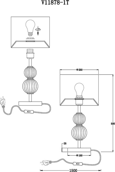 Прикроватная лампа Moderli Brumi / V11878-1T