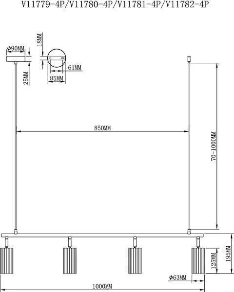Люстра Moderli Cora / V11782-4P