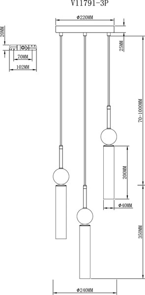 Люстра Moderli Illis / V11791-3P