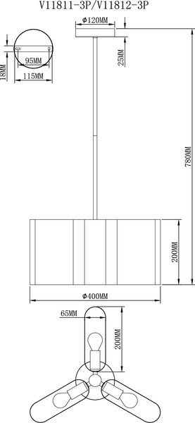 Люстра Moderli Metalicana / V11811-3P