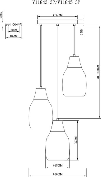Люстра Moderli Adalina / V11845-3P