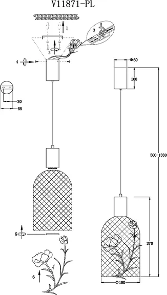 Потолочный светильник Moderli Ophelia / V11871-PL