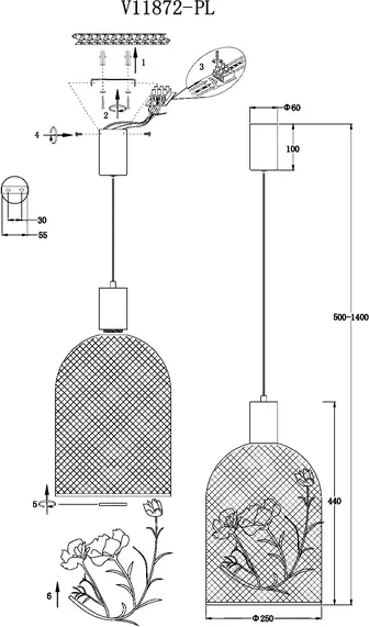 Потолочный светильник Moderli Ophelia / V11872-PL