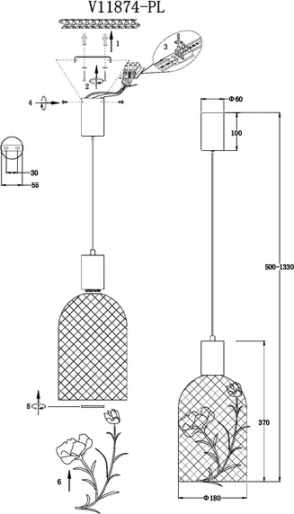 Потолочный светильник Moderli Ophelia / V11874-PL