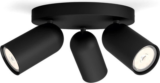 Люстра Philips Pongee Plate/Spiral Black 3xNW 230V / 915005531301 - фото