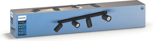 Спот Philips Pongee Bar/Tube Black 4xNW 230V / 915005531601