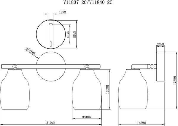 Спот Moderli Adalina / V11840-2C