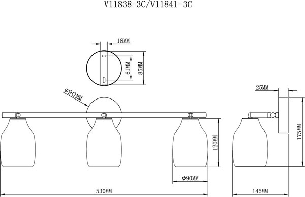 Спот Moderli Adalina / V11841-3C