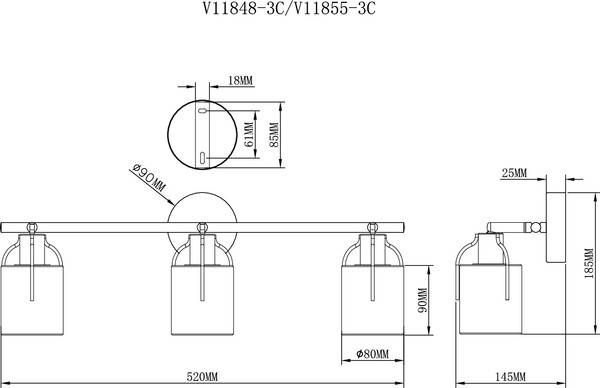 Спот Moderli Inari / V11855-3C