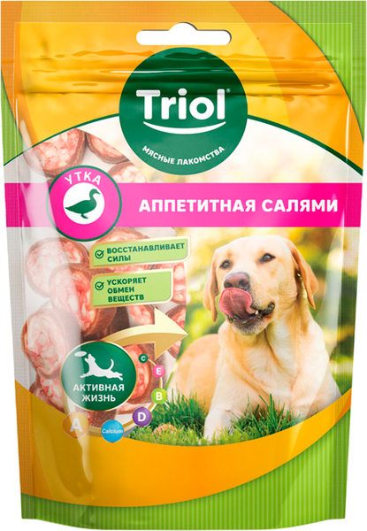 Лакомство для собак Triol Аппетитная салями с мясом утки - фото