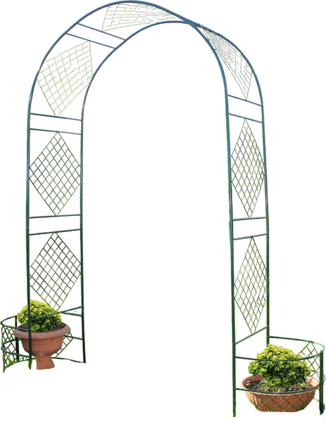 Арка садовая Клевер С Сетка Ромб с клумбами 2.5x0.5x1.2(2.05)м - фото