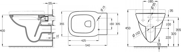 Унитаз подвесной с инсталляцией Roca Debba Round ZRU9307735