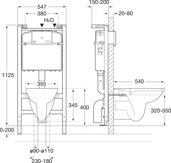Унитаз подвесной с инсталляцией Roca Debba Round ZRU9307735