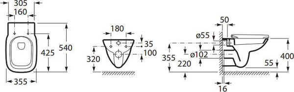 Унитаз подвесной с инсталляцией Roca Debba ZRU9307734
