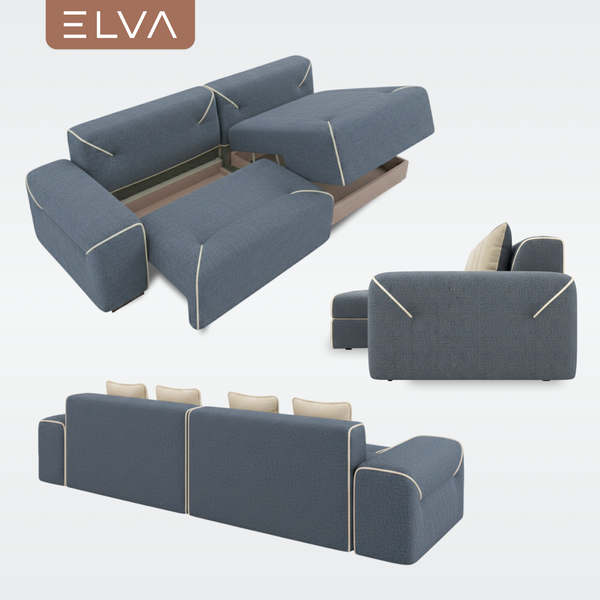 Диван угловой ELVA Порту А4Л-Т2С-К8П правый