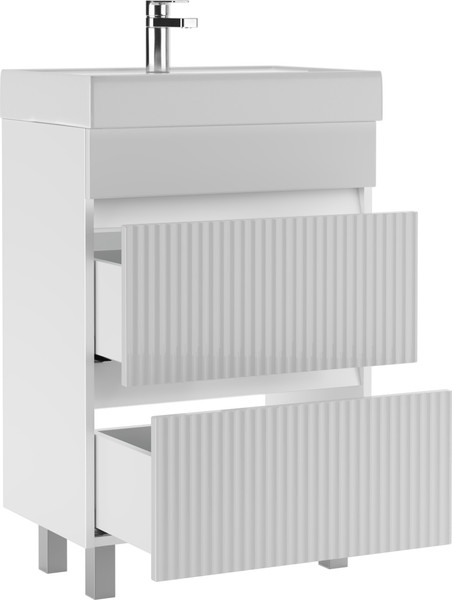 Тумба под умывальник Айсберг Фостер 60 Бриз с двумя ящиками В2