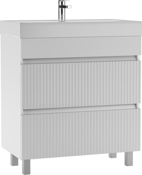 Тумба под умывальник Айсберг Фостер 80 Бриз с двумя ящиками В2 - фото