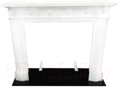 Портал для камина Смолком Sonata D28 (бьянко белый/черный) - фото