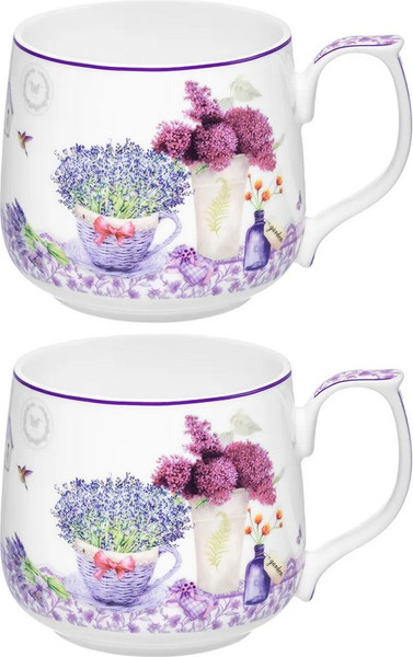 Набор кружек Elan Gallery Лаванда New Bone China / 420884 - фото