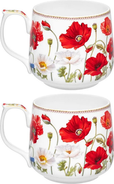 Набор кружек Elan Gallery Маки New Bone China / 420886