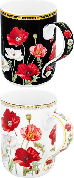 Набор кружек Elan Gallery Маки + Маки на черном / 420889