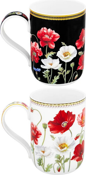 Набор кружек Elan Gallery Маки + Маки на черном / 420889