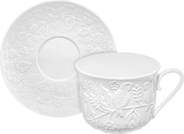 Чашка с блюдцем Elan Gallery Птички на ветке / 950448 - фото