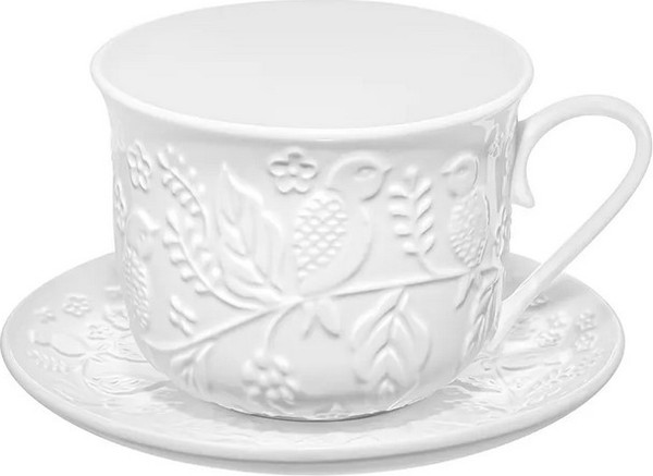 Чашка с блюдцем Elan Gallery Птички на ветке / 950448
