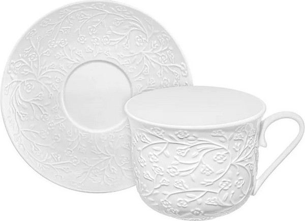 Чашка с блюдцем Elan Gallery Веточки-цветочки / 950445 - фото