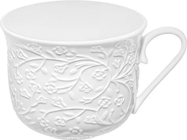 Чашка с блюдцем Elan Gallery Веточки-цветочки / 950445