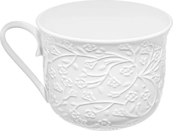 Чашка с блюдцем Elan Gallery Веточки-цветочки / 950445