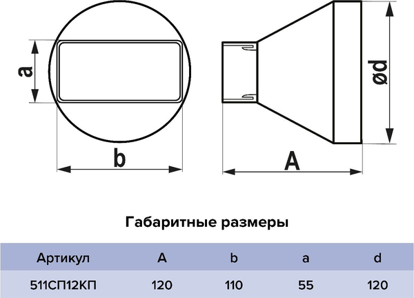 Соединитель воздуховода ERA 511СП12КП