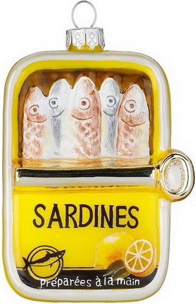 Елочная игрушка Inge's Christmas Figural Glass Ornaments Банка сардин / 64889H120_2 - фото