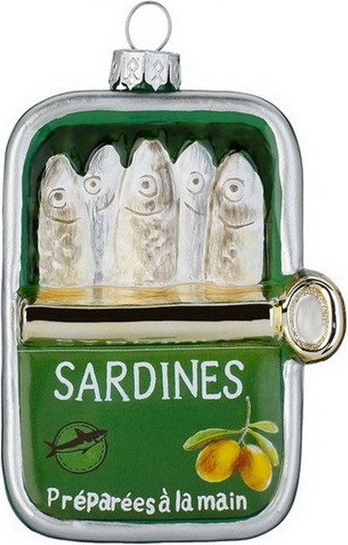 Елочная игрушка Inge's Christmas Figural Glass Ornaments Банка сардин / 64889H120_4 - фото