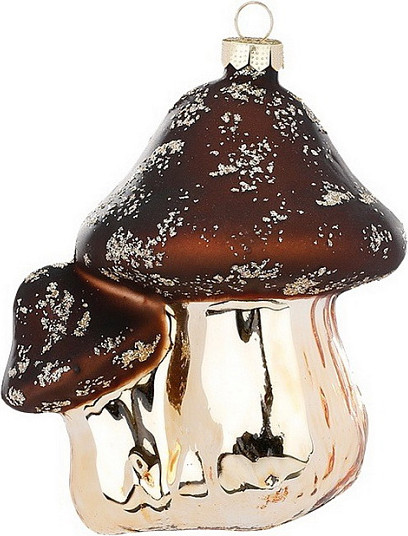 Елочная игрушка Inge's Christmas Figural Glass Ornaments Белый гриб / 64680H120 - фото