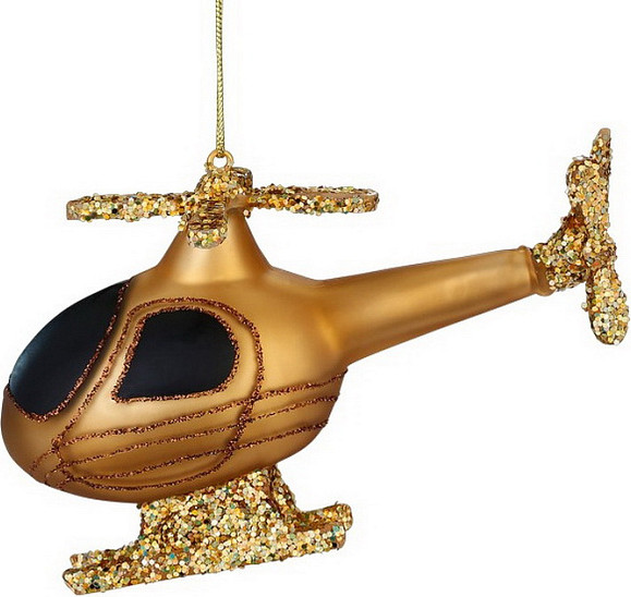 Елочная игрушка Inge's Christmas Figural Glass Ornaments Вертолет / 65046H600 - фото