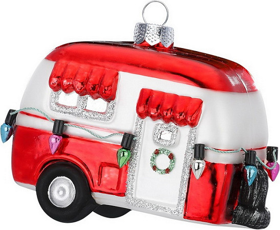 Елочная игрушка Inge's Christmas Figural Glass Ornaments Дом-фургон / 64705H600 - фото