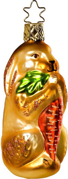 Елочная игрушка Inge's Christmas Best Wishes Заяц с морковкой / 10157S022 - фото