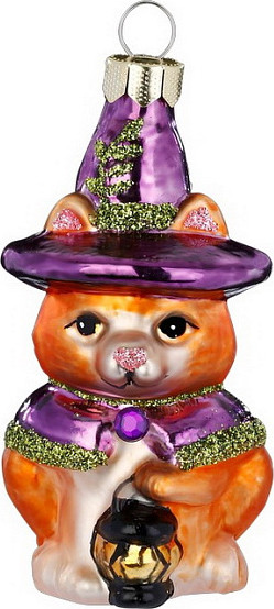 Елочная игрушка Inge's Christmas Magic Forest Кот-волшебник / 64978H120 - фото