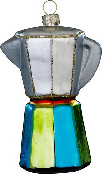 Елочная игрушка Inge's Christmas Figural Glass Ornaments Кофеварка для эспрессо / 65057H120 - фото