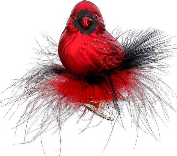 Елочная игрушка Inge's Christmas Bird Haus Красный кардинал (птица) / 10054S024 - фото