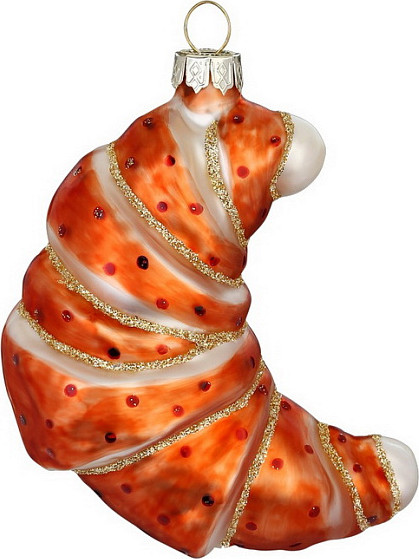 Елочная игрушка Inge's Christmas Figural Glass Ornaments Круассан / 64996H120 - фото