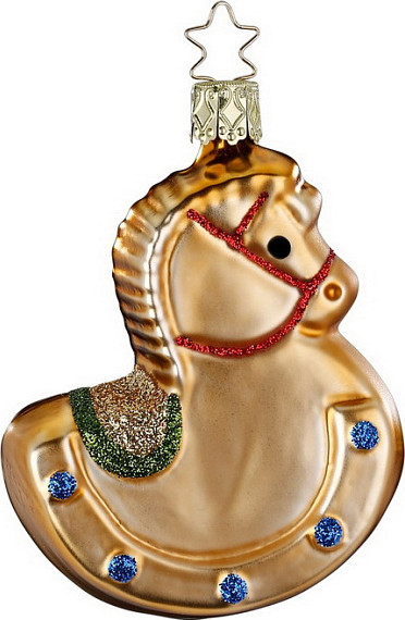 Елочная игрушка Inge's Christmas Cozy Christmas Eve Лошадка-качалка / 10093S025 - фото