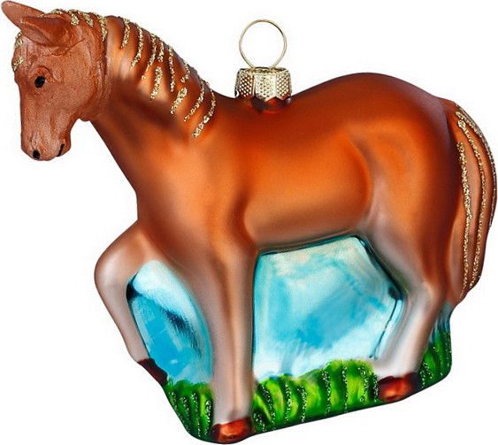 Елочная игрушка Inge's Christmas Figural Glass Ornaments Лошадь / 65036H600 - фото