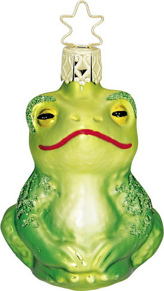 Елочная игрушка Inge's Christmas House and Farm Любитель пруда (лягушка) / 10093S008 - фото