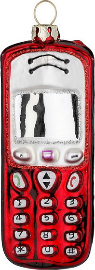 Елочная игрушка Inge's Christmas Figural Glass Ornaments Мобильный телефон / 64945H120 - фото