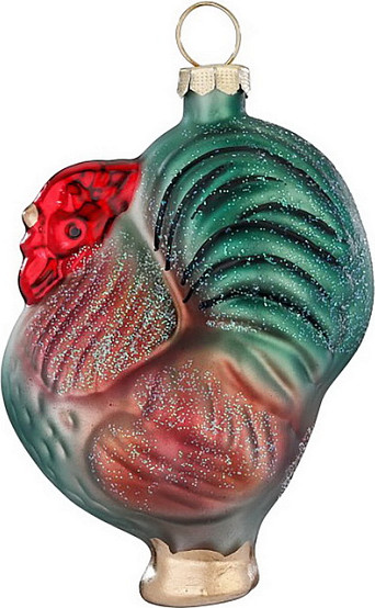 Елочная игрушка Inge's Christmas Figural Glass Ornaments Петух / 64897H120 - фото