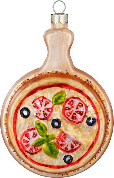 Елочная игрушка Inge's Christmas Figural Glass Ornaments Пицца / 64928H120 - фото