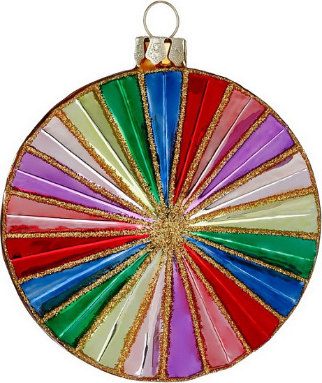 Елочная игрушка Inge's Christmas Christmas Party Разноцветный круг / 64991H600 - фото
