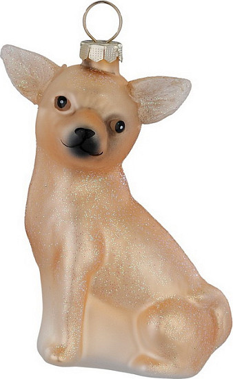 Елочная игрушка Inge's Christmas Figural Glass Ornaments Чихуахуа (собака) / 64906H120 - фото